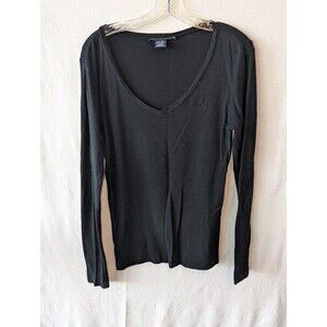 Ralph Lauren Sport Black Lightweight U-Neck Long Sleeve Shirt Women's Size XL